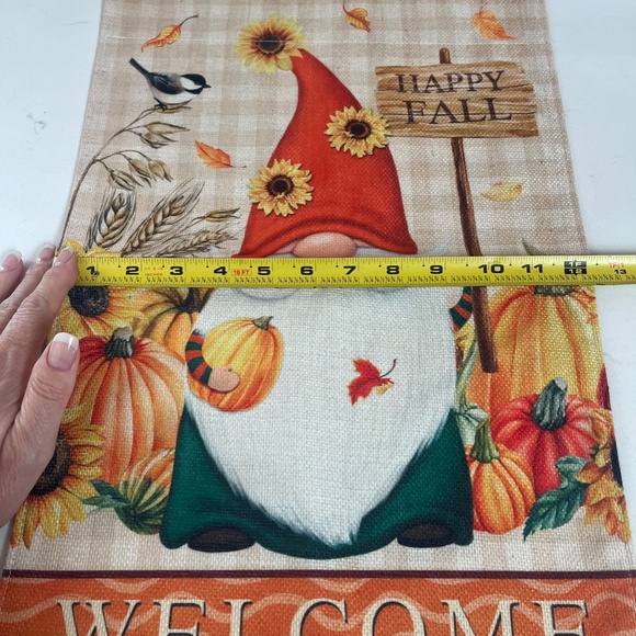 NEW Harvest Wishes Fall Garden Flag,Pumpkin Kisses Garden flag, Happy fall … - Picture 4 of 5
